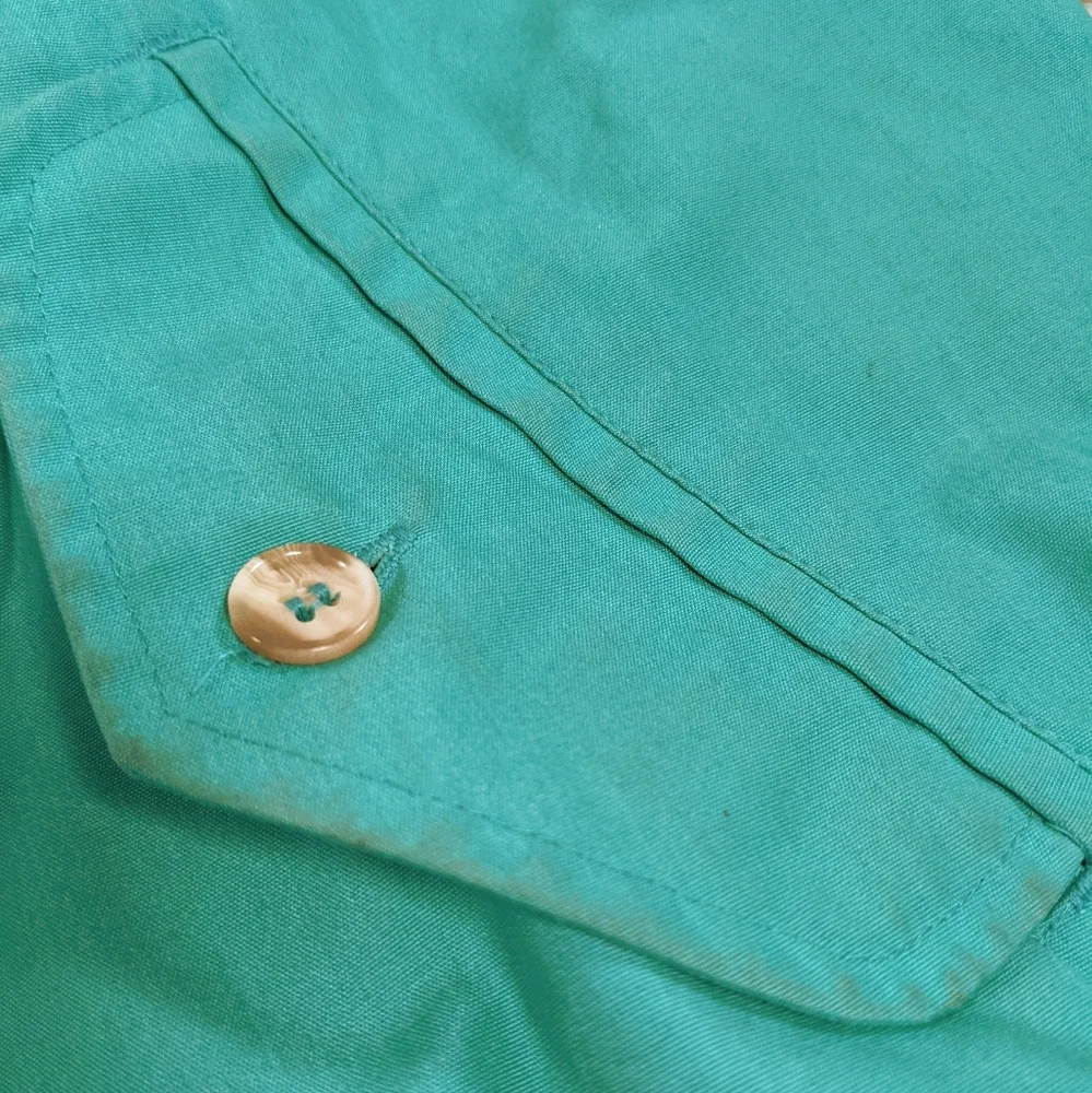 Vintage Lands End Golf Style Teal Jacket Large